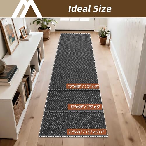Dirt Trapper Door Mat 17"x71" Non Slip Washable Dark Grey (11.9 Sq Ft)