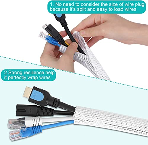 6.6ft 1.2 inch White Cable Sleeve