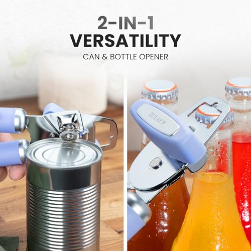 Heavy Duty Stainless Steel Can Opener Manual with Bottle Opener