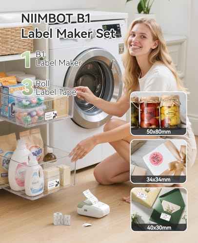 B1 Label Maker Machine with 3 Tapes