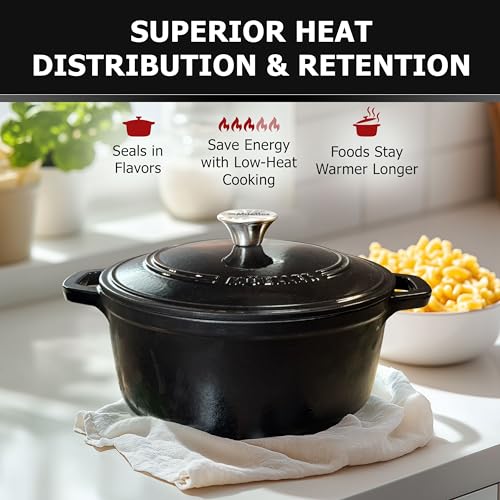 MUELLER HOME 6 Quart Enameled Cast Iron Pot Dutch Oven