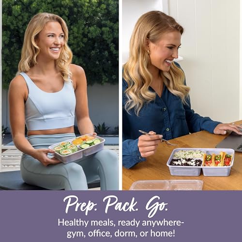 Prep 3 Compartment Meal Prep Containers with Lids (10 Count)