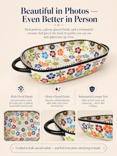 2 Piece Polish Pottery Style Ceramic Baking Dish Set (2 Count)