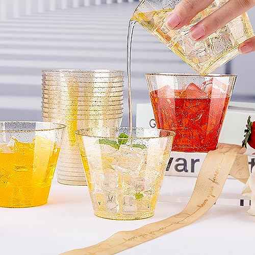 200 Pcs Gold Plastic Cups