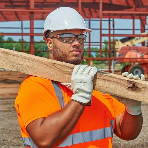 SAFEGEAR Large Cowhide Leather Work Gloves with Keystone Thumb (3 Count)