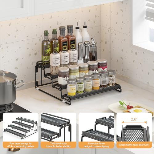 2 Pack Spice Rack Organizer for Cabinet (2 Count)