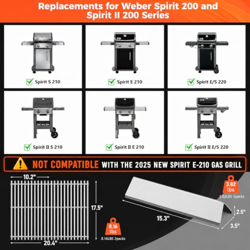 7635 7637 Grill Parts for Weber Spirit & GS4 Spirit II E210
