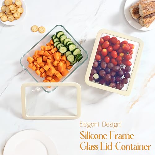 Glass Food Container Set with Glass Lid (2 Count)