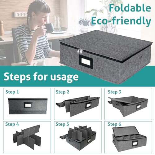 Mug and Cup Storage Box with Dividers