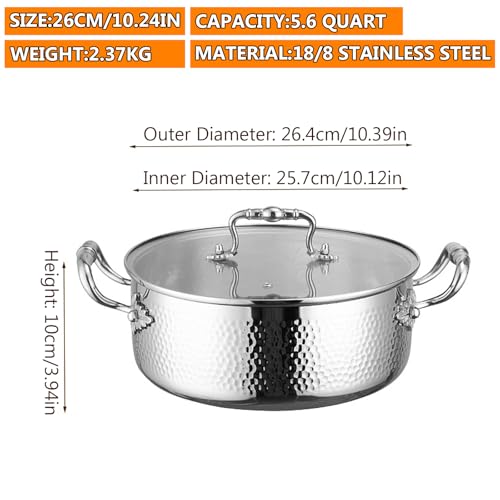 Stainless Steel Stock Pot with Visible Lid for Pasta