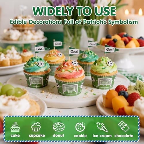 Edible Soccer Sprinkles for Cake Decorating (4.6 Ounce)