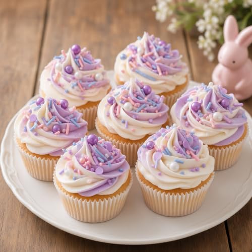 Purple Series Sprinkles Candy Mix Size Edible Pearls Cake Decorations Cupcake Toppers Cookie Decorating Perfect for Wedding Party Valentine Halloween Christmas Supplies 4.58OZ (4.58 Ounce)