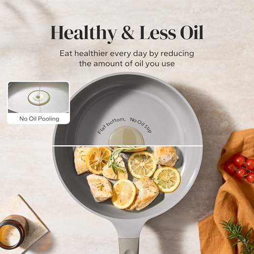Ceramic Coated Nonstick Frying Pan with Cover