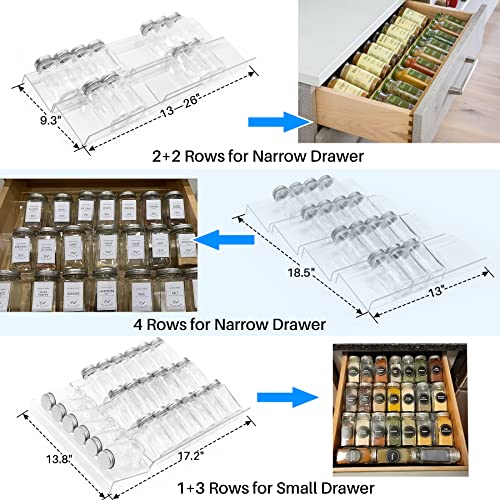 4 Pack Spice Drawer Organizer (4 Count)