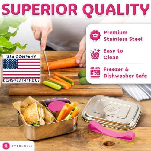Stainless Steel Bento Box + Condiment Container (6 Count)