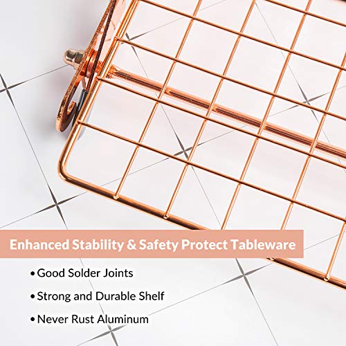 2/3/4-Tier Collapsible Cooling Rack with Adjustable 3 Setting Design Stackable Cooling Roasting Cooking for Cookies Baking - Copper Cooking Utensils