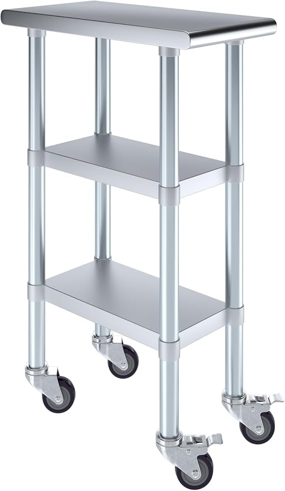 12"x24" Heavy Duty Work Table with 2 Shelves