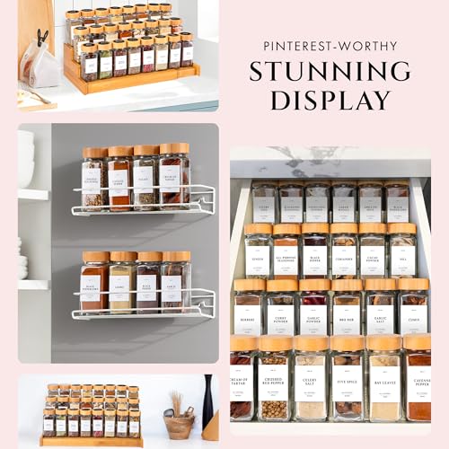 Glass Spice Jars With Bamboo Lids (4 Count)
