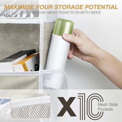 Over the Door Organizer Over the Door Shoe Organizer with 5 Front & 10 Mesh Side Pockets