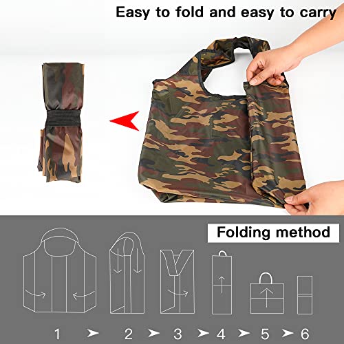 15x4.5x15 Inch Camo Reusable Shopping Bags with Handles