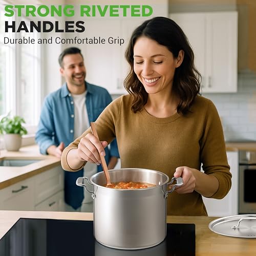 12 Quart Stainless Steel Stockpot with Stainless Steel Lid