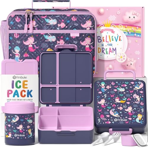 Kids Bento Snack Lunch Box with Thermo Insulated Toddler Lunch Bag
