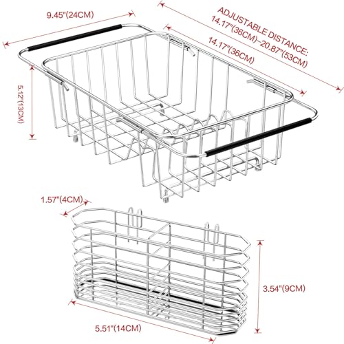 Small Dish Drainer Rack in Sink Adjustable