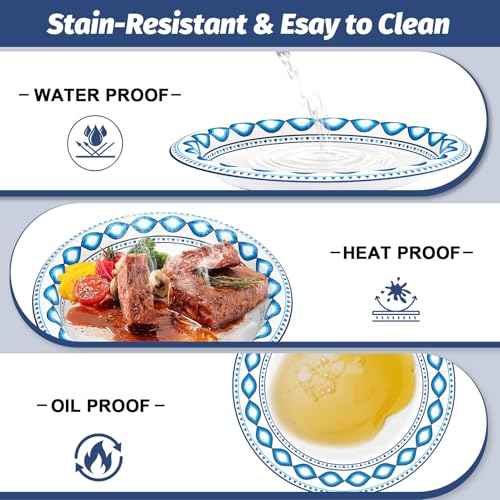200 Pack 8.5 Inch Disposable Heavy Duty Blue Printed Paper Plate (200 Count)