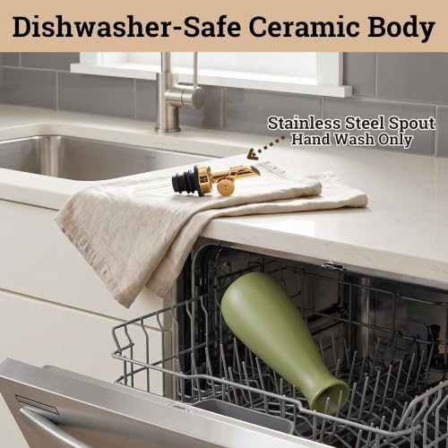 Ceramic Olive Oil Dispenser with Self