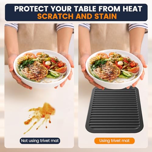 Silicone Trivet Mats 2 Heat Resistant Pot Holders Multipurpose Non