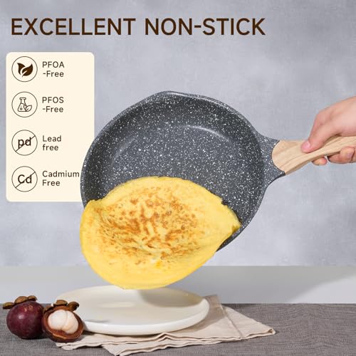 8 & 9.5 & 10 Inch Nonstick Frying Pan Sets for Cooking (3 Count)