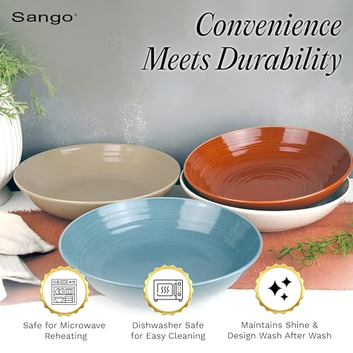 Siterra Painter's Palette Stoneware Pasta Bowls (4 Count)