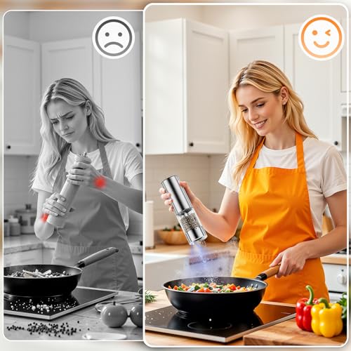 Rechargeable Electric Salt and Pepper Grinder Set (2 Count)