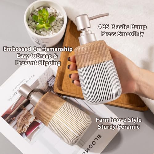 2 Pcs Ceramic Soap Dispenser Set