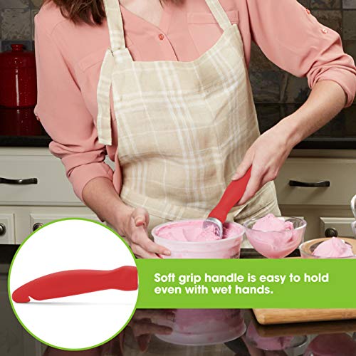 Stainless Steel Ice Cream Scoop with Soft Grip Handle