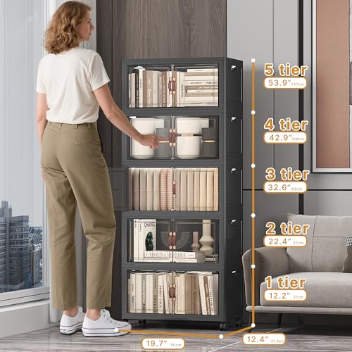 260QT Stackable Storage Bins with Lids (5 Count)