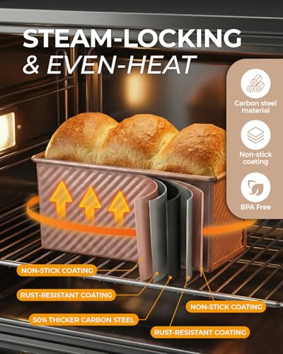 3 Piece Pullman Loaf Pan with Lid (3 Count)