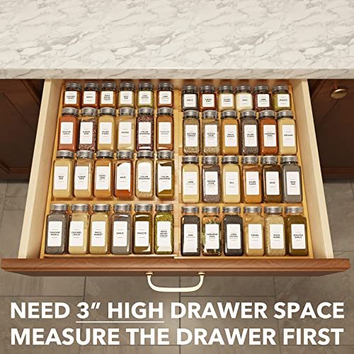 Bamboo Spice Drawer Organizer (48 Count)