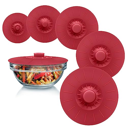 Silicone Bowl Lids Red (6 Count)