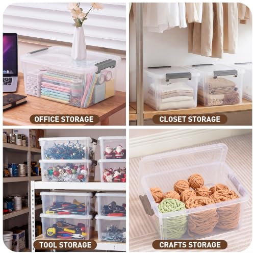 17 QT Plastic Storage Bins with Latching Lids Stackable Storage Containers for Organizing Large Clear Storage Box for Garage (2 Count)