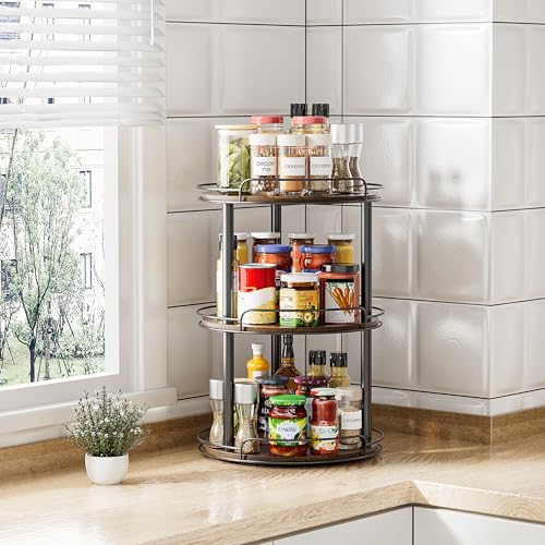 10'' Wood Lazy Susan Turntable Organizer for Cabinet