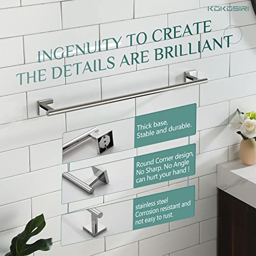 Bath Towel Bar Bathroom Towel Holder for Toilet Kitchen 24 Inch Necklace Holder Chrome Stainless Steel B4005CH