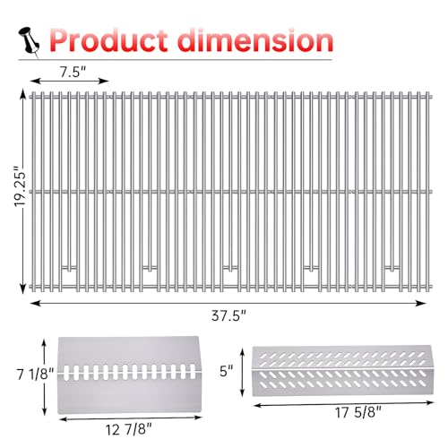 9MM 16517 Grill Grates 16GA Grill Heat Plates for 16631 16520 Bull Grill Replacement Parts