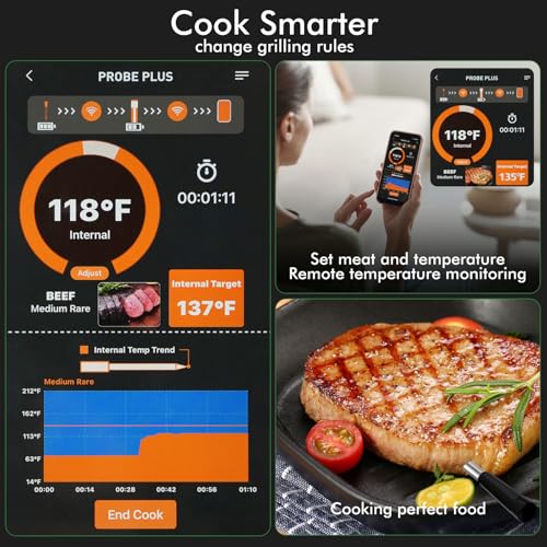 Smart Wireless Meat Thermometer 4 Probes