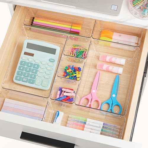 28 Pack Clear Drawer Organizer Bins (28 Count)