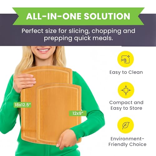 Extra Large Bamboo Cutting Board Set of 2 (2 Count)