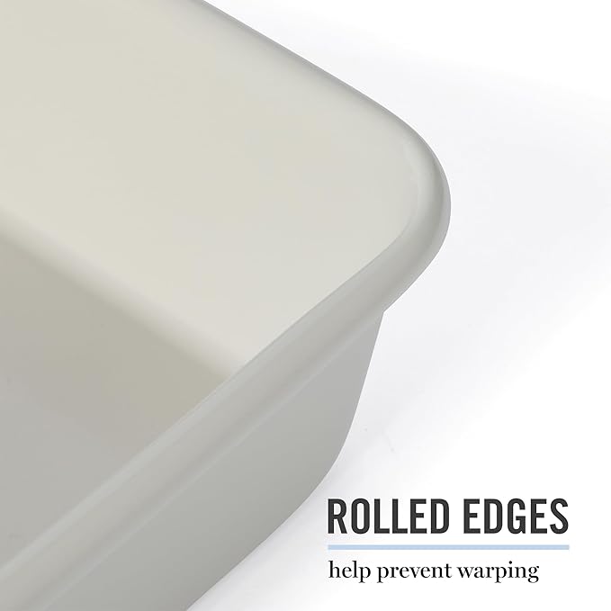 Martha Stewart Gallen 13 x 9 Inch Rectangular Nonstick Carbon Steel Cake/Baking Pan- Cool Grey (Pack of 6)