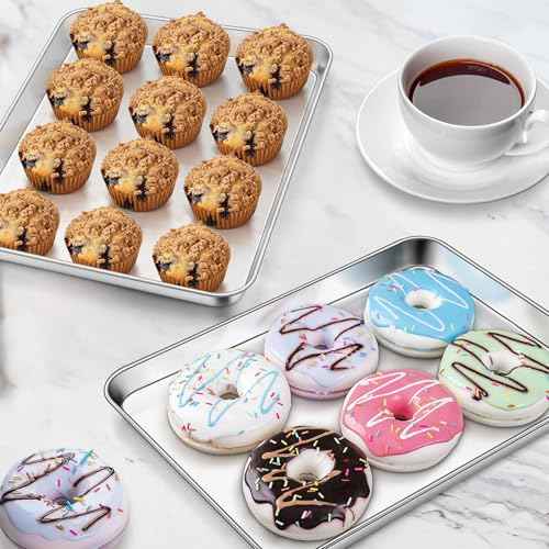 13x9 Inches Stainless Steel Quarter Sheet Pan Set of 3 (3 Count)