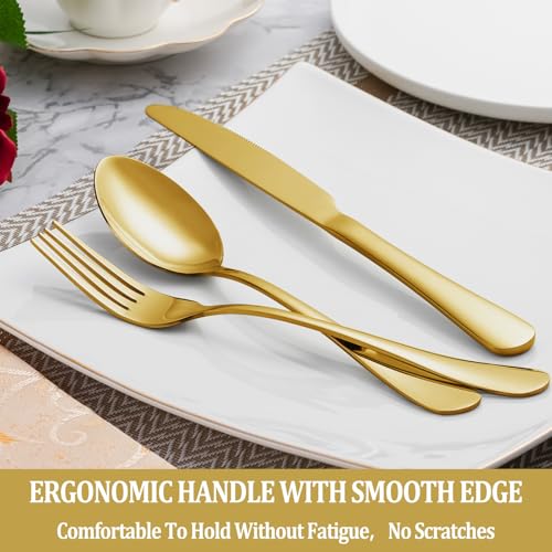 20 Pcs Gold Silverware Set Service for 4 (20 Count)