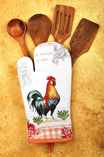 Oven Mitts Set of 1 Quilted Liner with Hanging Loop Non Slip (2 Count)